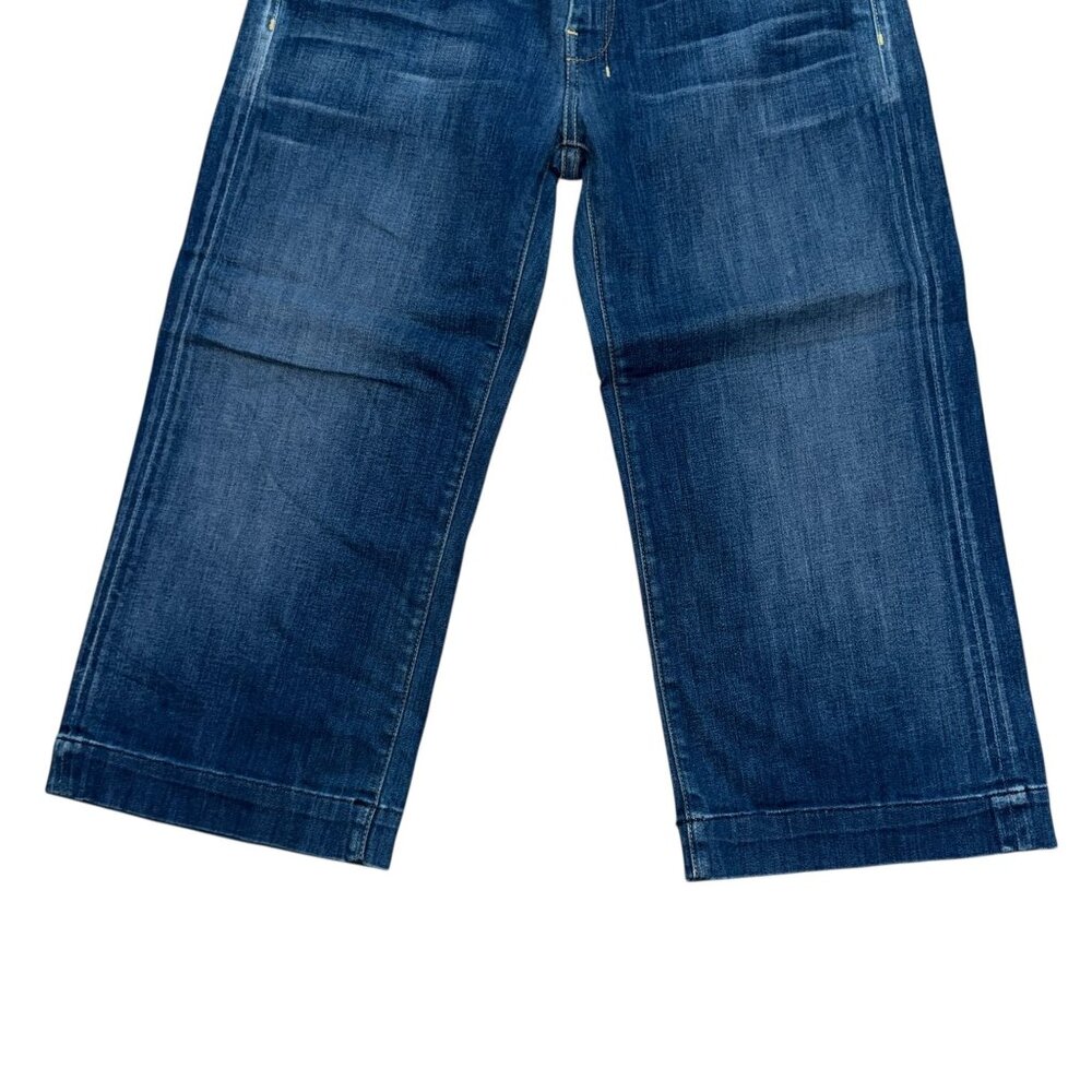7 For All Mankind 7FAM Crop Dojo Womens Jeans 32 21 Medium Wash Embroidered - Picture 4 of 8